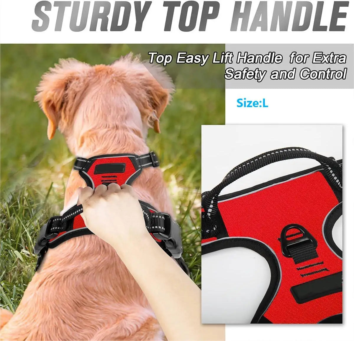 Adjustable No-Pull Dog Harness — Front Clip, Reflective, Control Handle