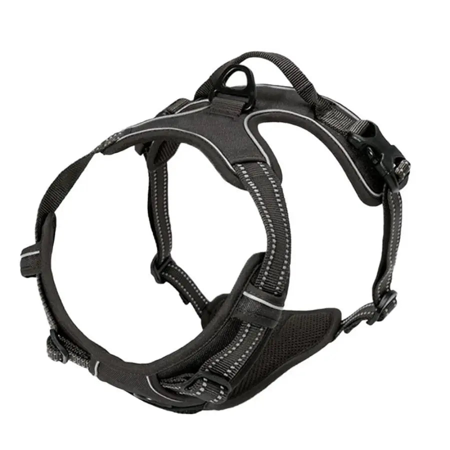 Adjustable No-Pull Dog Harness — Front Clip, Reflective, Control Handle